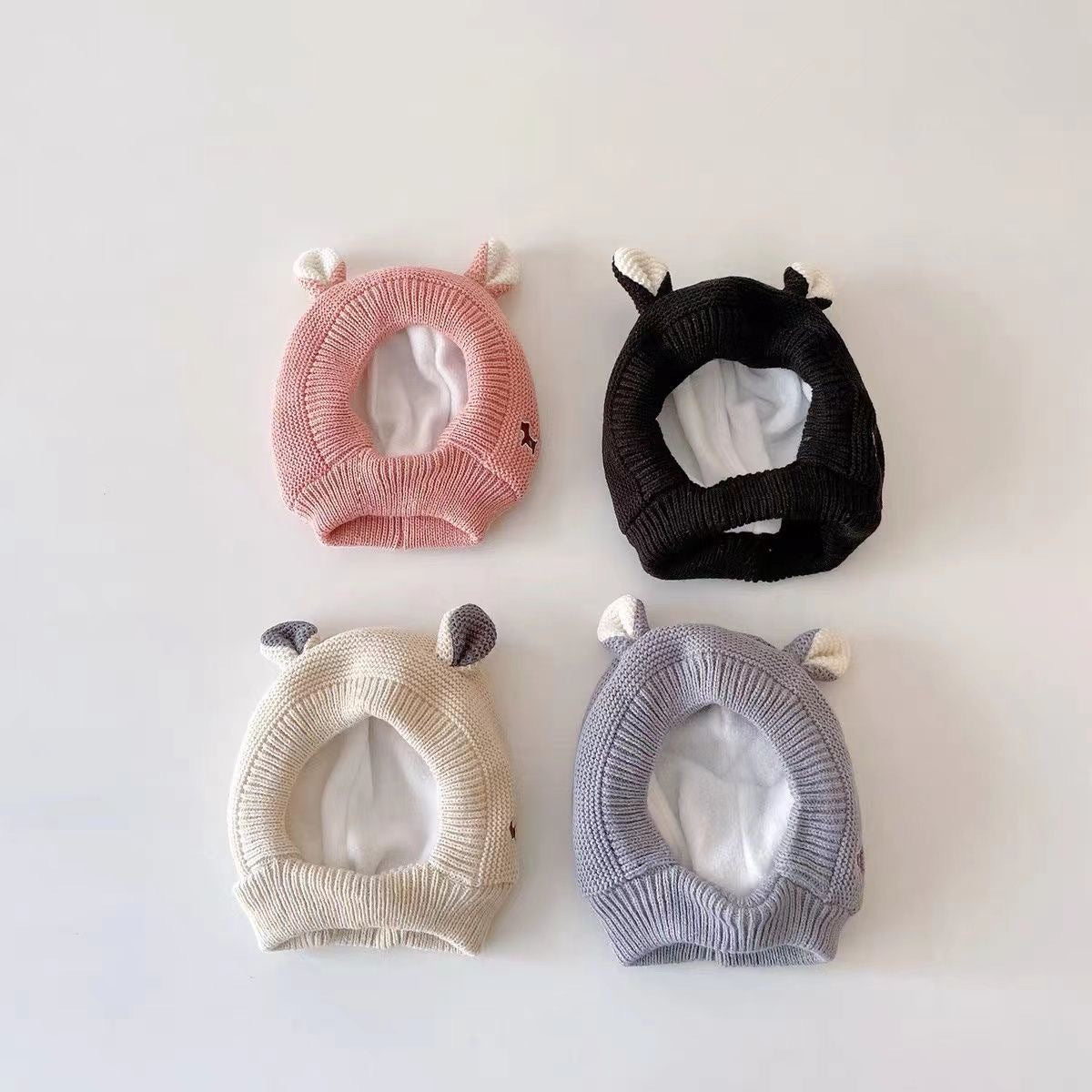 Winter plus velvet thickened children's baby rabbit ears ear protection baby boys and girls knitted hat cute wool hat