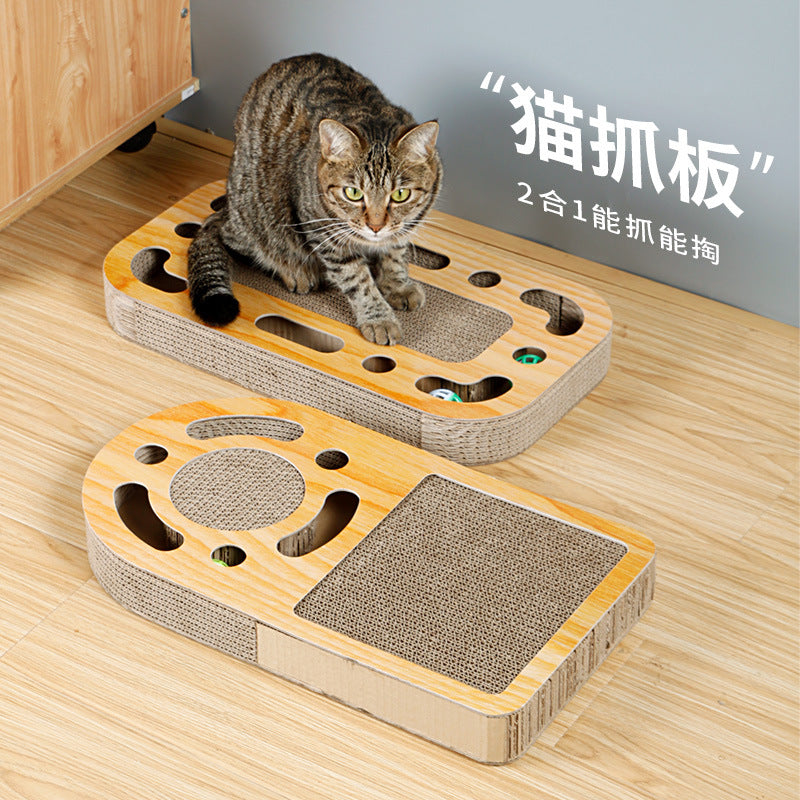 Cat scratching board, ball-shaped bell, large claw sharpener, cat turntable, pet supplies, multifunctional three-dimensional cat toy