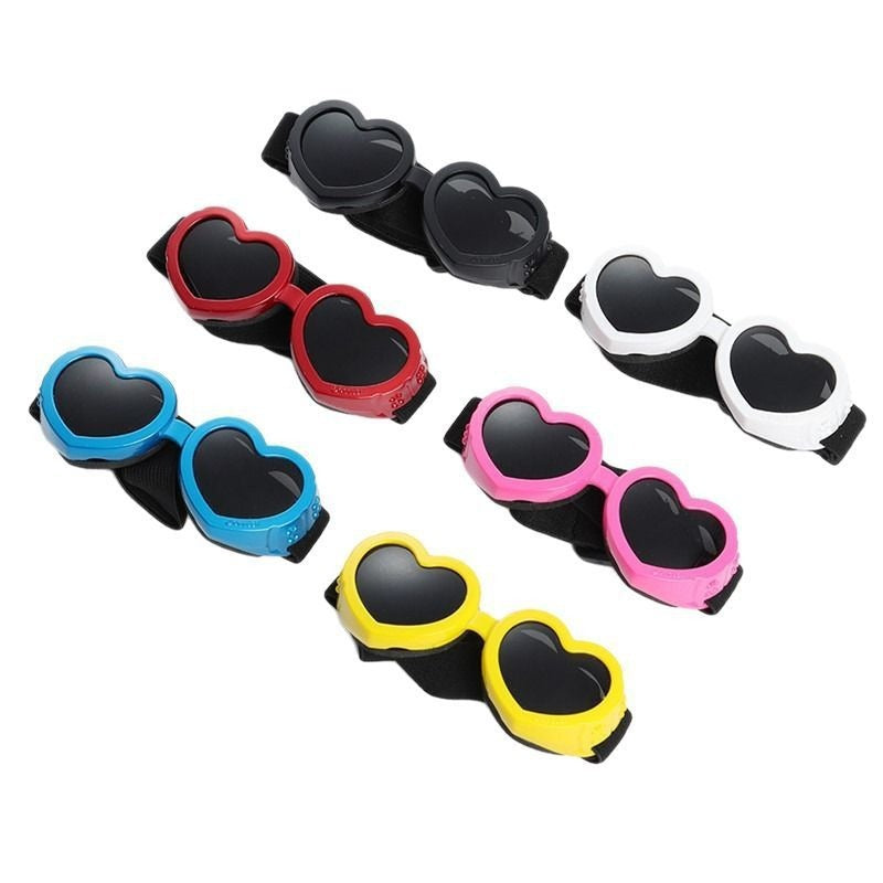 Pet glasses dog cat sunglasses universal white anti-ultraviolet windproof love goggles clothes accessories