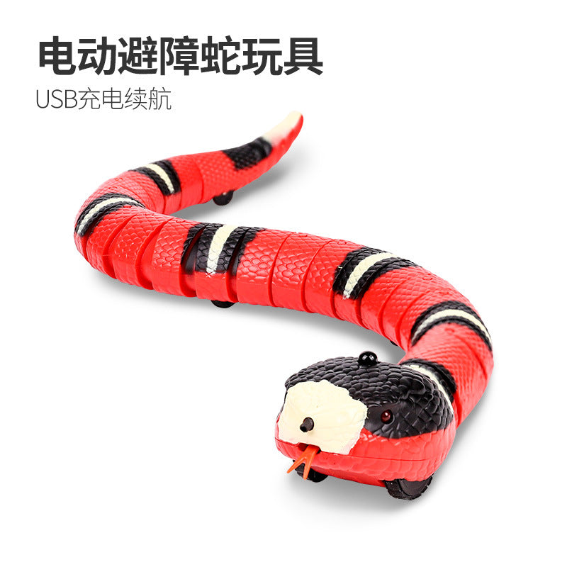 Cross-border pet cat toy electric induction simulation obstacle avoidance snake self-pleasure and boredom relief artifact funny cat stick for self-entertainment