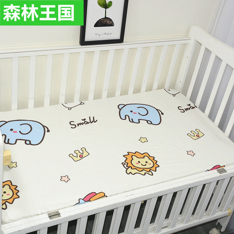 Foreign trade pure cotton crib bed sheet baby maternal and infant products ins children cartoon bed cover wholesale