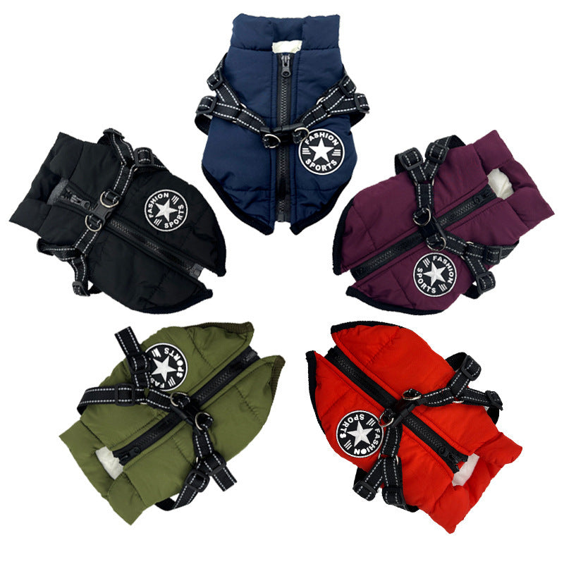 Amazon New Waterproof Puppy Bichon Frize Solid Color Pet Dog Clothes Cotton Coat Small Dog Clothing Wholesale