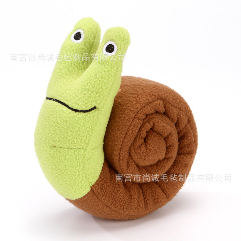 Pet Toy Sniffing Plush Snail Toy Teething Educational Sound Interactive Food Hiding and Bite Resistant Pet Supplies Toy