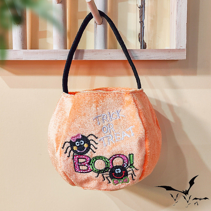 Qiaoding's new Halloween decoration supplies hooded round tote bag Ghost Festival children's candy gift bag pumpkin bag