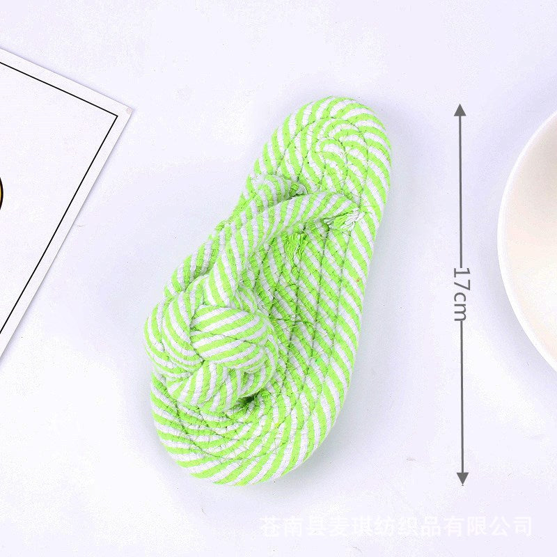 Pet Toys Manufacturer Pet Multicolor Cotton Rope Slipper Toy Teddy Bichon Frise Teething Dog Toy Wholesale