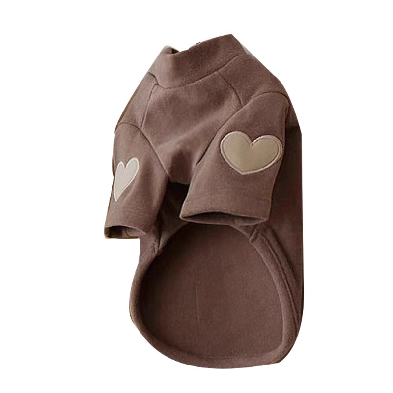 Autumn and winter dog clothes all-match love German fleece bottoming shirt small and medium-sized dogs Teddy cat pet clothing wholesale