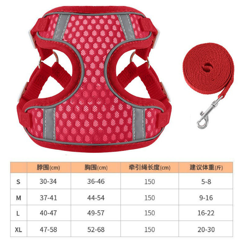 Pet leash, dog harness for outdoor use, pet clothes, dog leash, half-pack cat leash