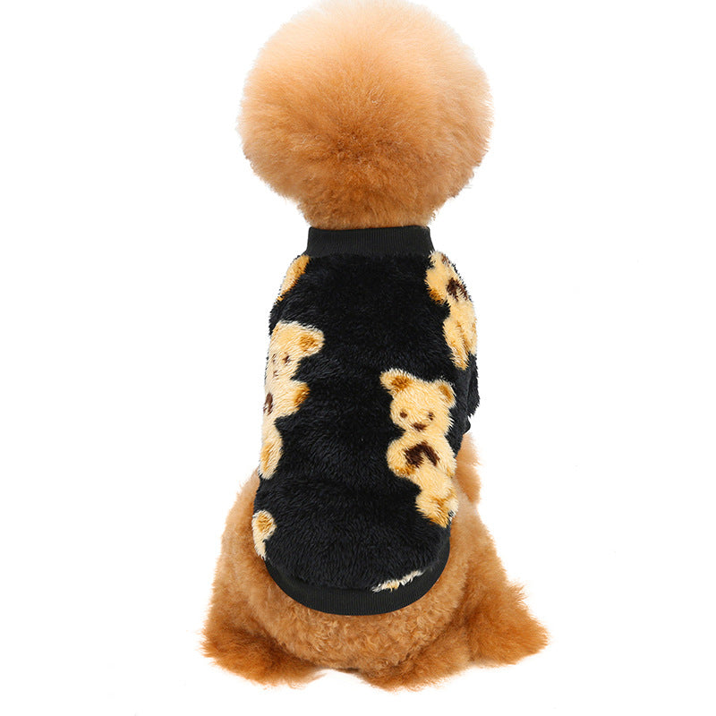 New autumn and winter dog clothes pet clothes super stretch fleece love cute French bulldog Teddy dog clothes