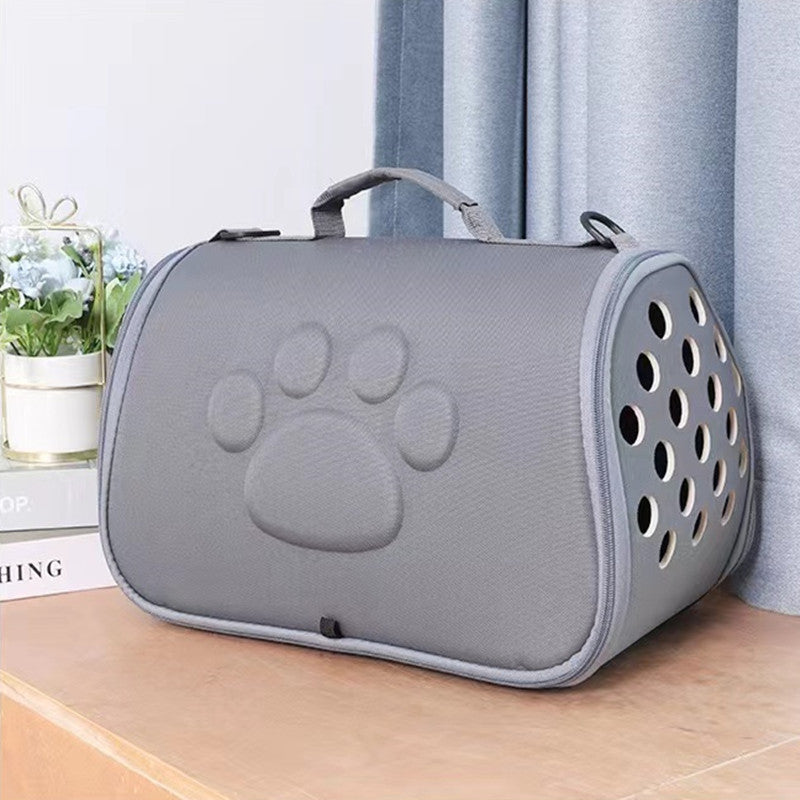 Messenger pet bag breathable foldable pet backpack large capacity two small cat bags outing portable bag in stock