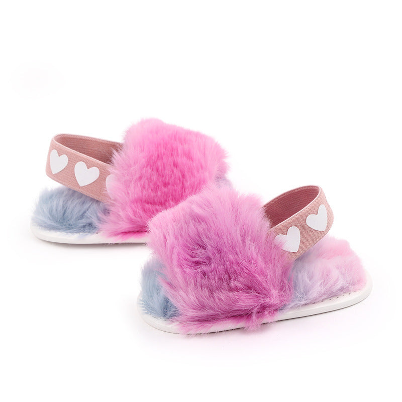 0-1 years old elastic baby sandals fashion tie dye baby shoes fur sandals toddler shoes 2801