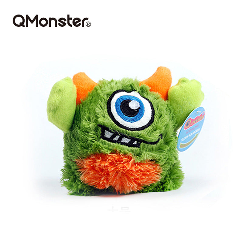 Qmonster dog toy beautiful plush Q Baolong egg sound thorn ball bite wear cute plush puppy pet ball