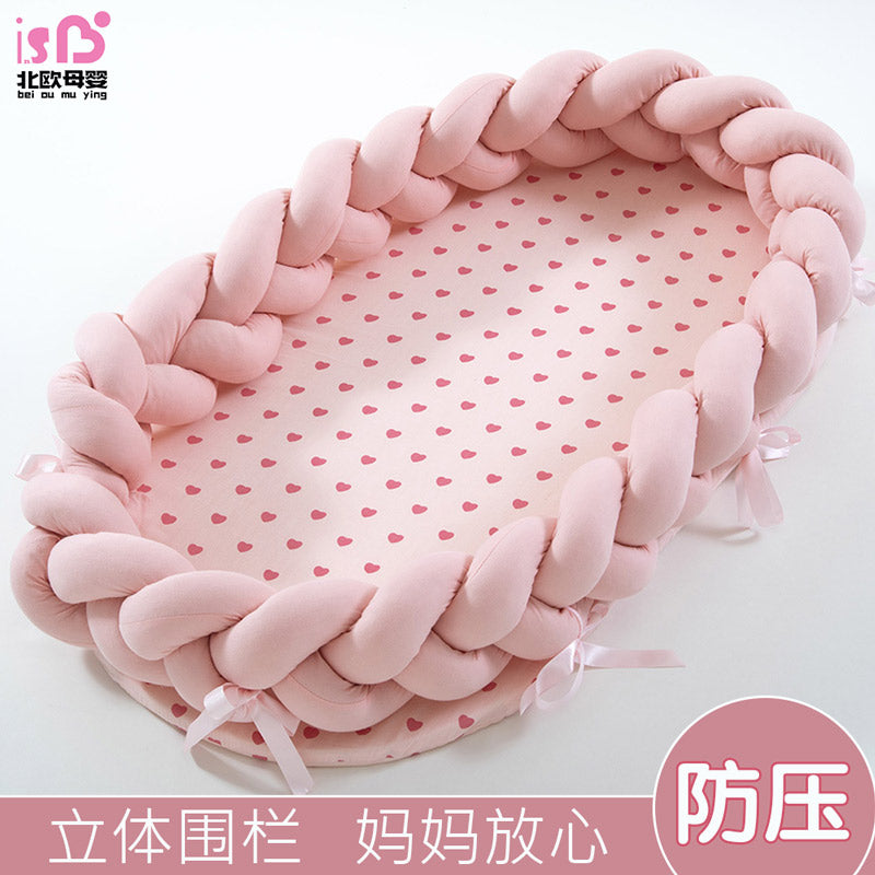 INS portable bionic newborn bed mid-bed crib woven fence protection anti-pressure newborn baby crib