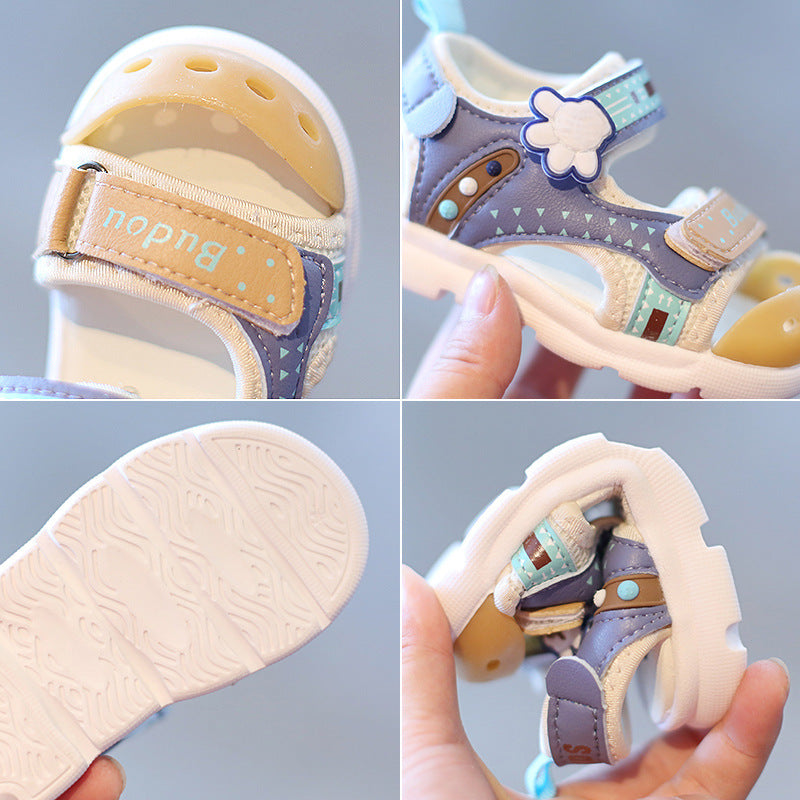 Baby sandals 2024 summer functional shoes children's boys and girls small and medium children's closed-toe beach shoes toddler shoes