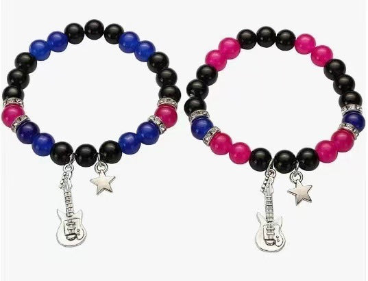 Cross-border hot selling Halloween spider love magnetic attraction bracelet beaded elastic adjustable couple holiday bracelet