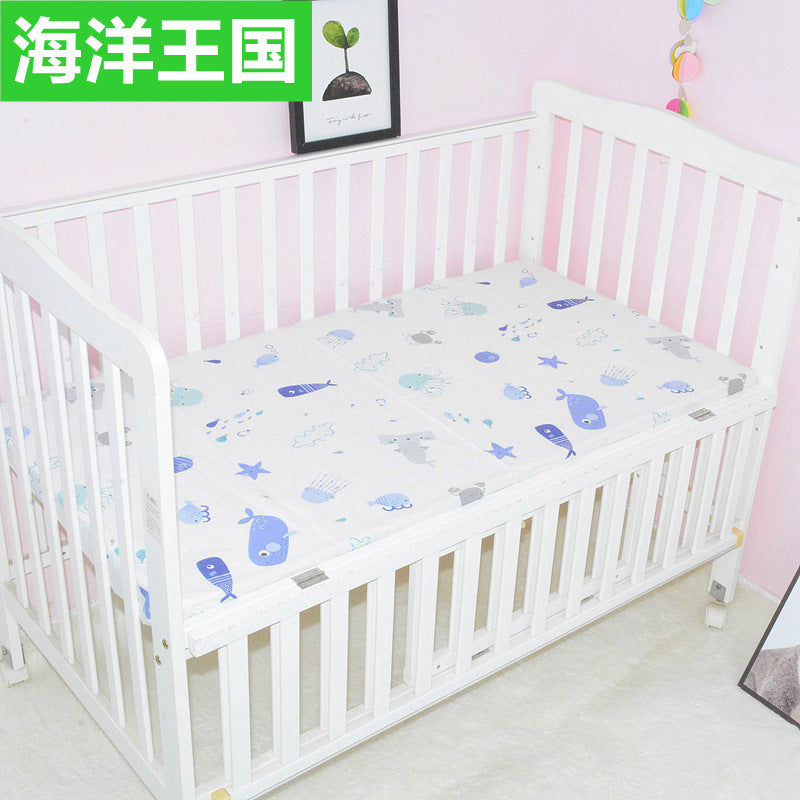 Foreign trade pure cotton crib bed sheet baby maternal and infant products ins children cartoon bed cover wholesale