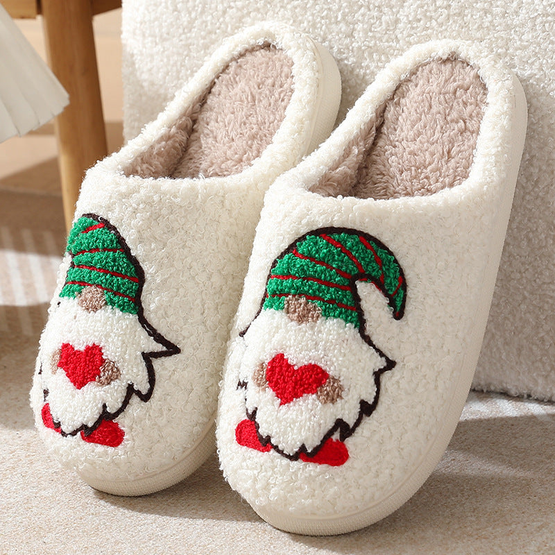 Halloween cross-border mushroom hot sale winter peach heart cotton slippers women wholesale indoor home rainbow plush warm slippers