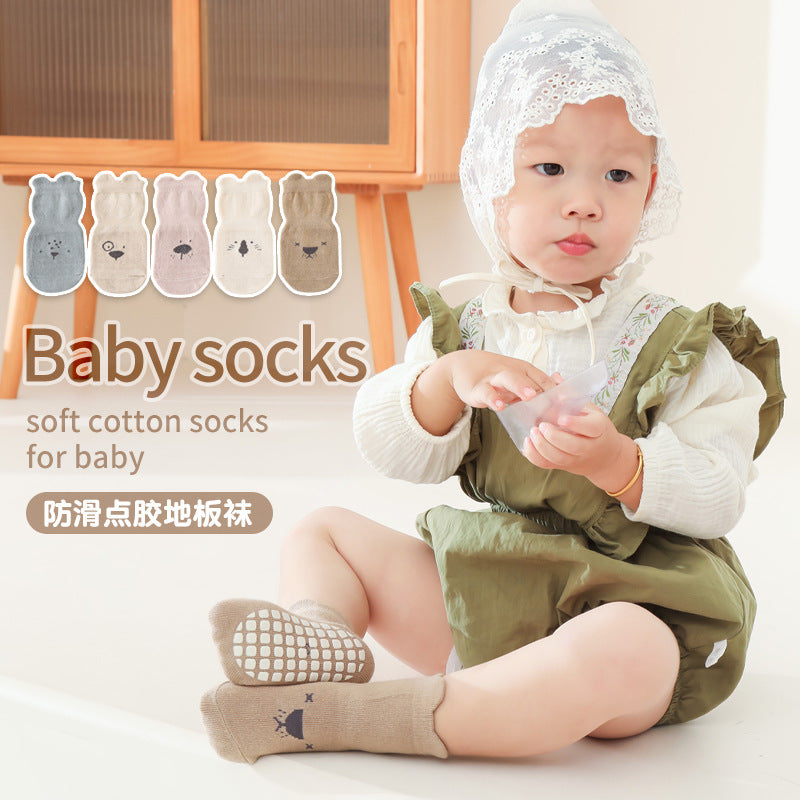 2024 Baby Floor Socks Indoor Toddler Socks Autumn and Winter Pure Cotton Breathable Non-slip Bottom Cooling Children's Socks Trampoline Socks