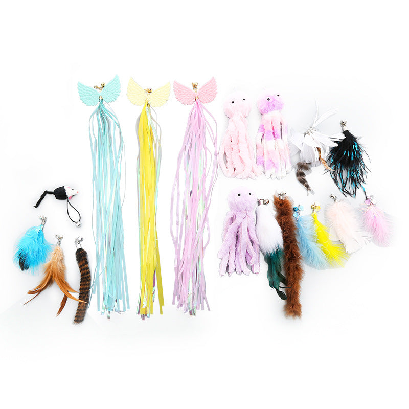 Pet supplies factory wholesale cross-border cat toy stick replacement head DIY large collection interactive self-entertainment cat toy