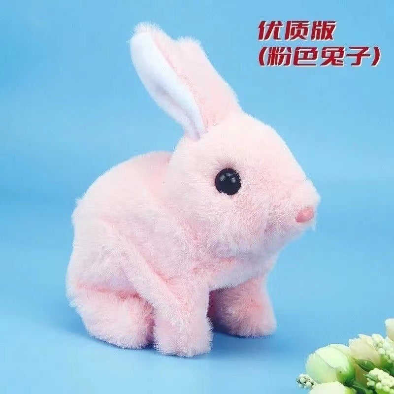Simulation electric rabbit can walk, call and shake ears plush toy pet bunny birthday gift for girls