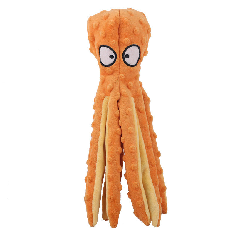 New pet plush toy octopus skin dog bite resistant sounding toy octopus cat and dog supplies