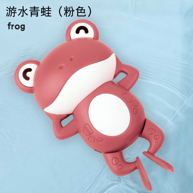 Douyin hot selling children's bathroom water swimming little penguin crab chain cool swim baby bath water toys