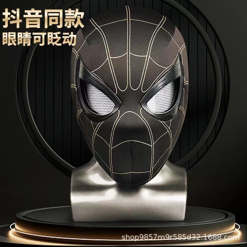 [Same Style on Douyin] Halloween Spider-Man Headgear Electric Luminous Mask Blinking Helmet High-tech Mask