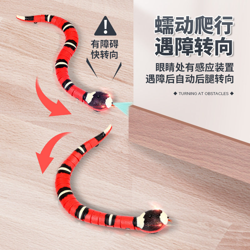 Cross-border pet cat toy electric induction simulation obstacle avoidance snake self-pleasure and boredom relief artifact funny cat stick for self-entertainment