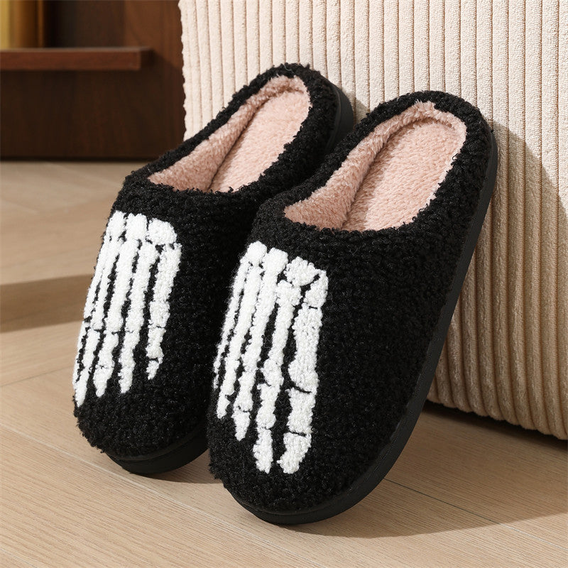 Halloween cross-border mushroom hot sale winter peach heart cotton slippers women wholesale indoor home rainbow plush warm slippers