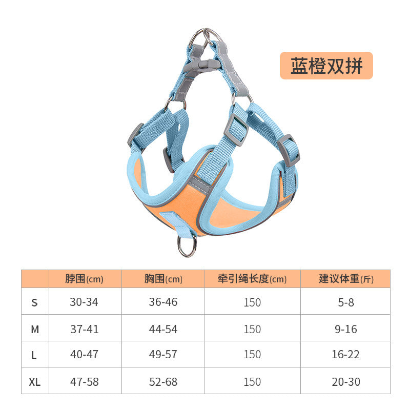 Pet leash, dog harness for outdoor use, pet clothes, dog leash, half-pack cat leash