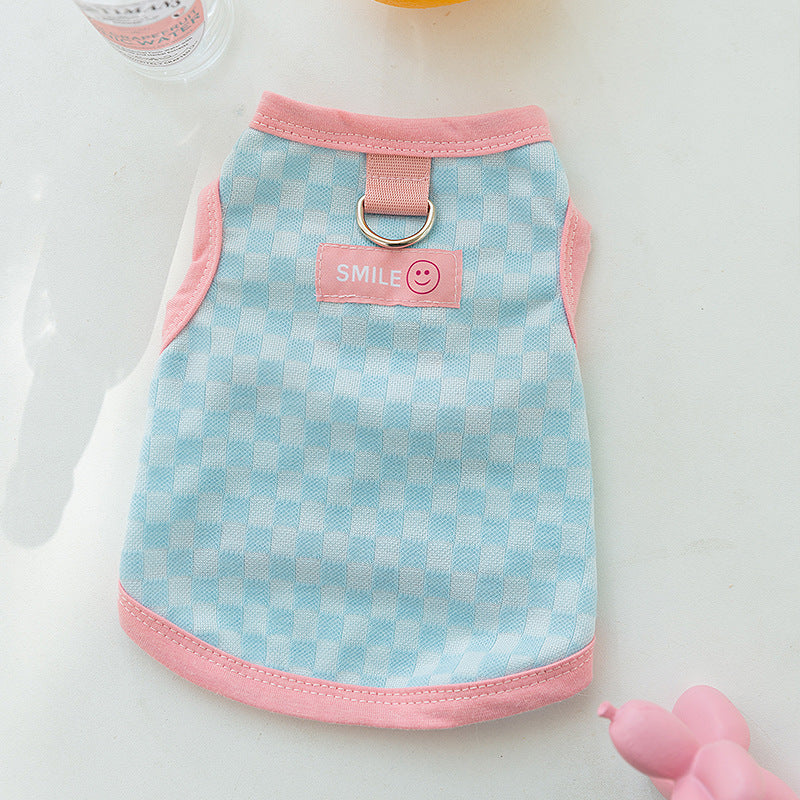 Three-dimensional small flower traction sling spring and summer thin dog clothes Teddy Yorkshire terrier small puppy pet clothes