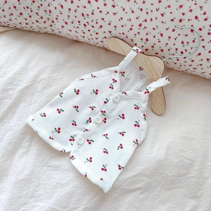 Three-dimensional small flower traction sling spring and summer thin dog clothes Teddy Yorkshire terrier small puppy pet clothes