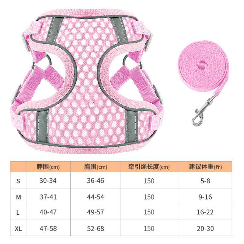 Pet leash, dog harness for outdoor use, pet clothes, dog leash, half-pack cat leash