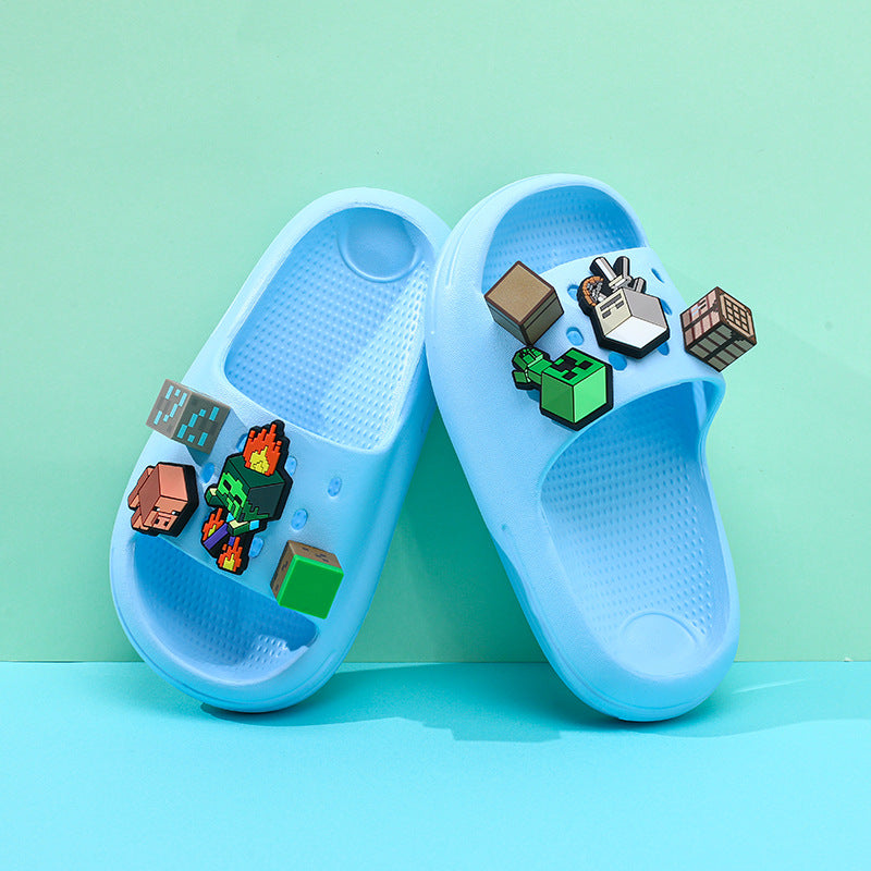 My world children's slippers boys sandals summer new boys baby medium and large children cartoon soft bottom sandals