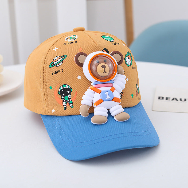 Children's hat spring and autumn thin cartoon duckbill cap boys and girls baseball cap sunshade baby sun protection hat cute