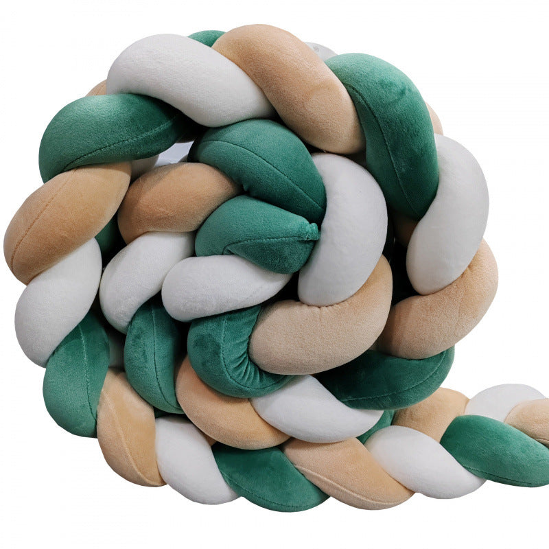Baby crib surround ins new hand-woven long knotted ball three-strand braid anti-collision soft bag baby crib surround