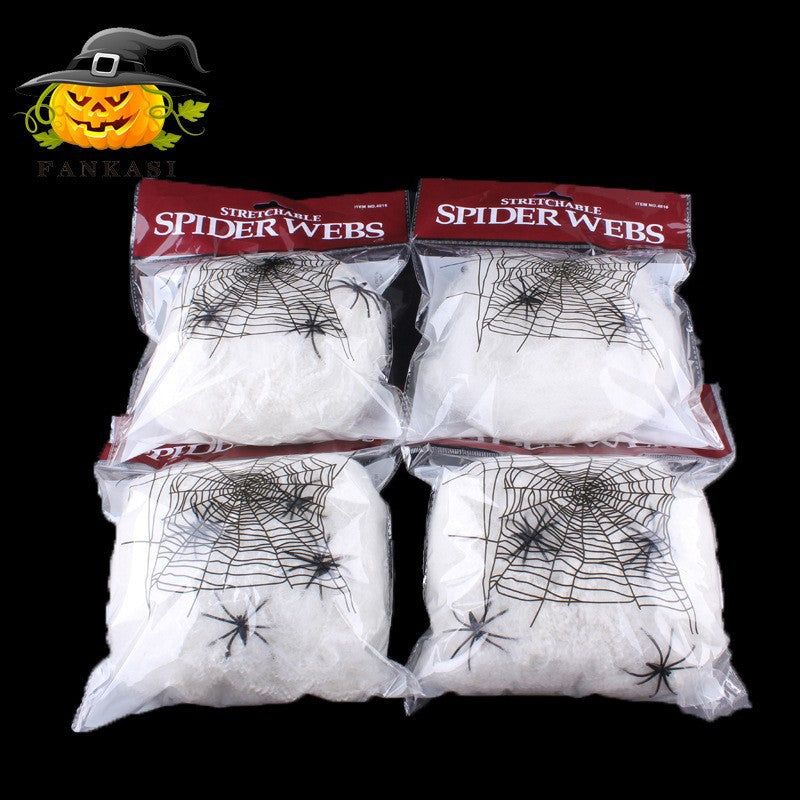 Halloween decoration venue layout luminous spider web spider cotton cemetery secret room film and television props layout