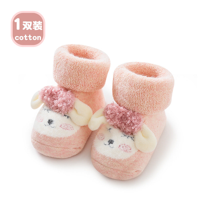 Liu Chenghang baby socks winter cartoon lamb thickened terry floor socks comfortable soft baby toddler socks wholesale
