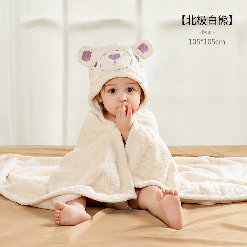 Baby bath towels, children's bathrobes, newborn baby towels, blankets, blankets, super soft absorbent, hooded quilts