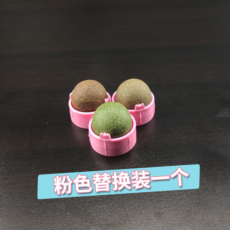 Pet cat toy mint ball cat toy molar stick catnip ball wood Tianjiao catnip toy