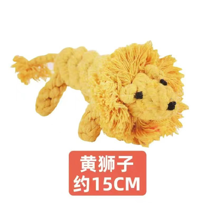 Pet Toy Dog Knot Toy Animal Shape Teeth Gnawing Rope Pomeranian Interactive Pull Tug of War Dog Toy