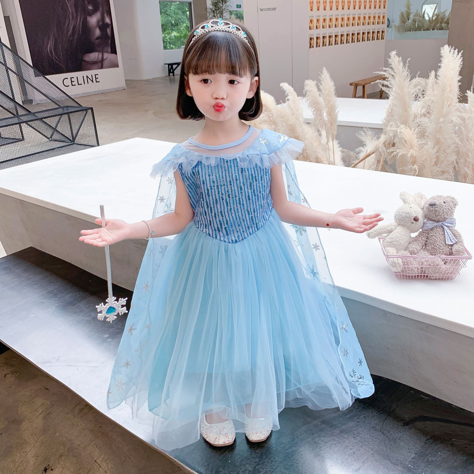 Halloween Frozen Frozen Aisha Princess Dress Elsa Dress Fluffy Dress Girls Dress