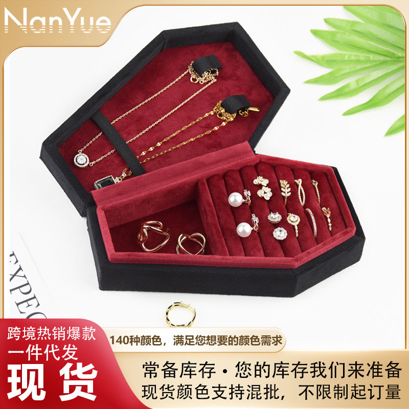 Jewelry Storage Box Halloween Black Velvet Necklace Coffin Velvet Cloth Jewelry Storage Jewelry Box