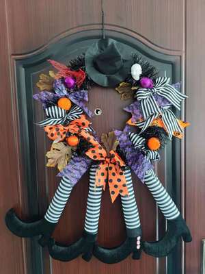 Halloween wreath2021 new cross-border new skull wreath door hanging wreath Halloween wreath pendant