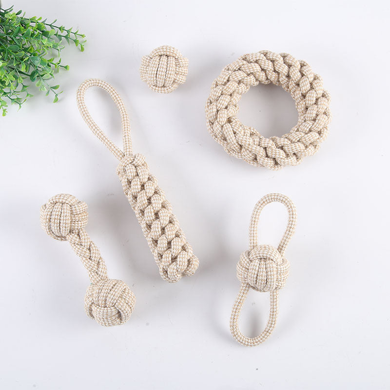 Sisal cotton rope corn stick cotton rope tie stick grinding toy ball teeth cleaning interactive dog chew rope pet cotton rope toy