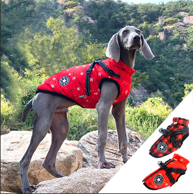 Cross-border new pet clothes reflective dog cotton coat outdoor large dog jacket pet clothing wholesale