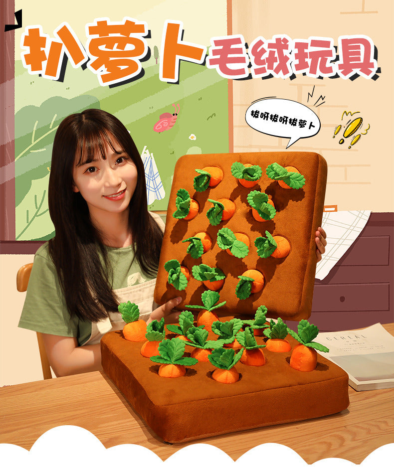 Pet bite doll cute doll children's educational radish field parent-child cross-border spot pull radish plush toy