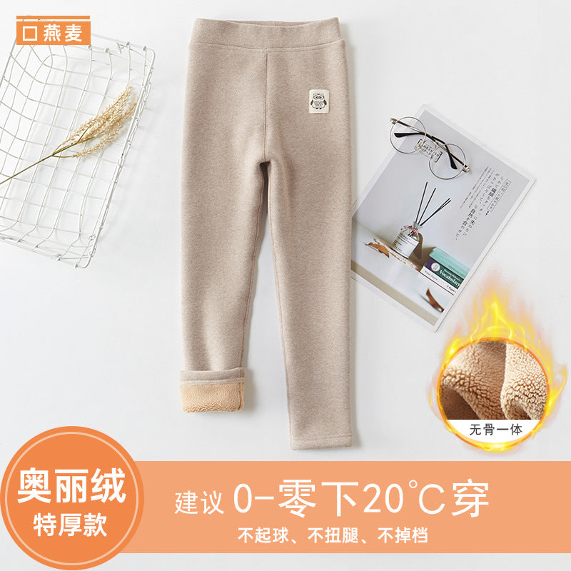 Broken code clearance girl extra thick fleece leggings children's outerwear long pants baby winter thickened warm cotton pants