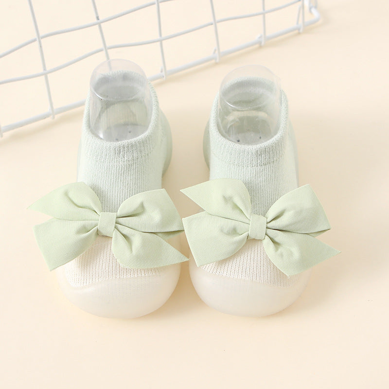 Factory goods ins spring and summer bow children's indoor shoes cute princess style baby socks shoes baby toddler shoes