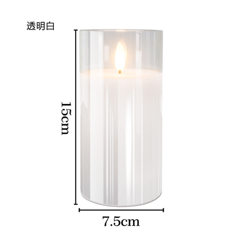 Glass shell electronic candle lamp with replaceable battery party romantic atmosphere lamp Christmas Halloween decoration lamp