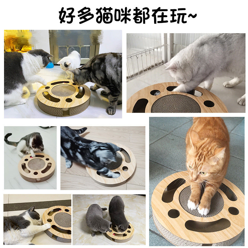 Cat scratching board, ball-shaped bell, large claw sharpener, cat turntable, pet supplies, multifunctional three-dimensional cat toy